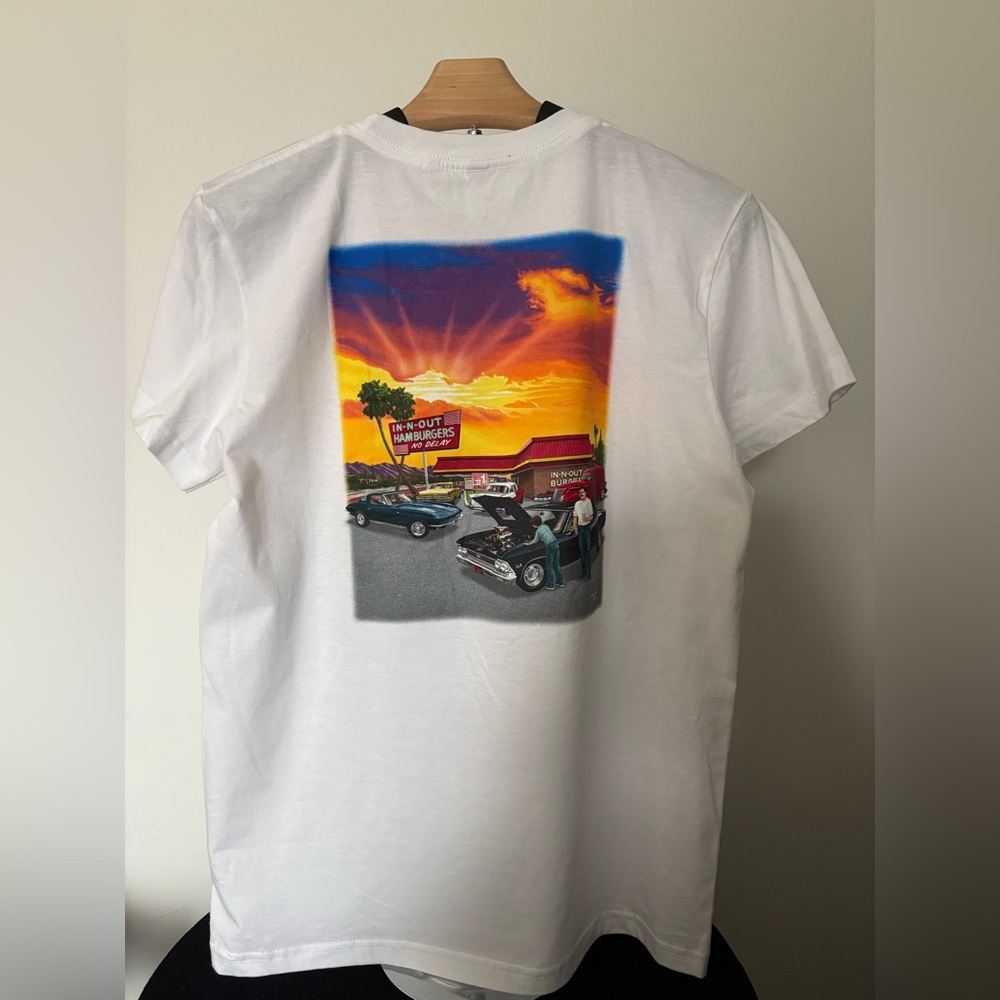 In-N-Out Unisex Tee, Vintage, Artist Mike Rider Print on Back